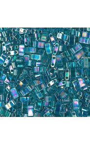 Miyuki half tila 5x2.4mm beads - Transparent teal ab HTL-2458